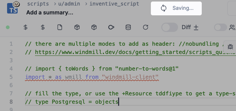 Autosave indicator Autosave indicator