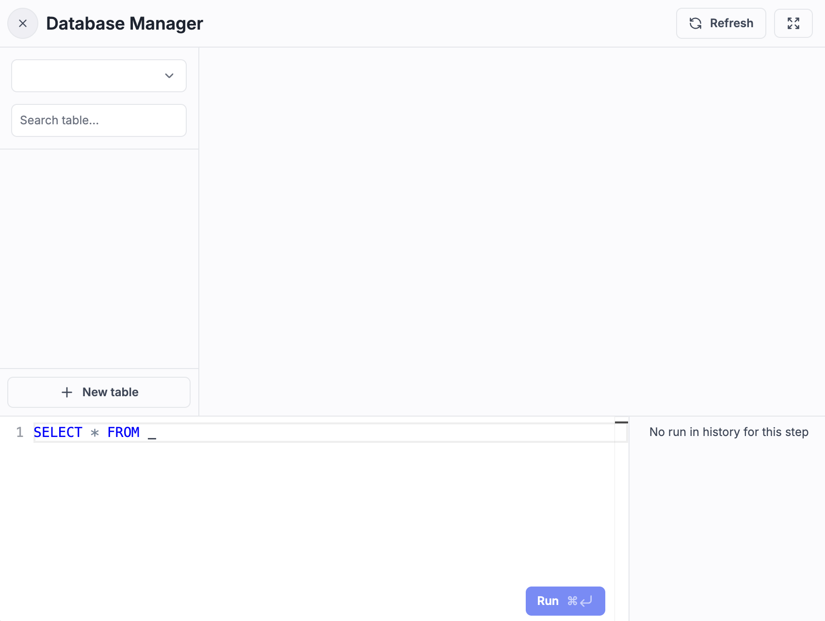 Custom instance database manager Custom instance database settings