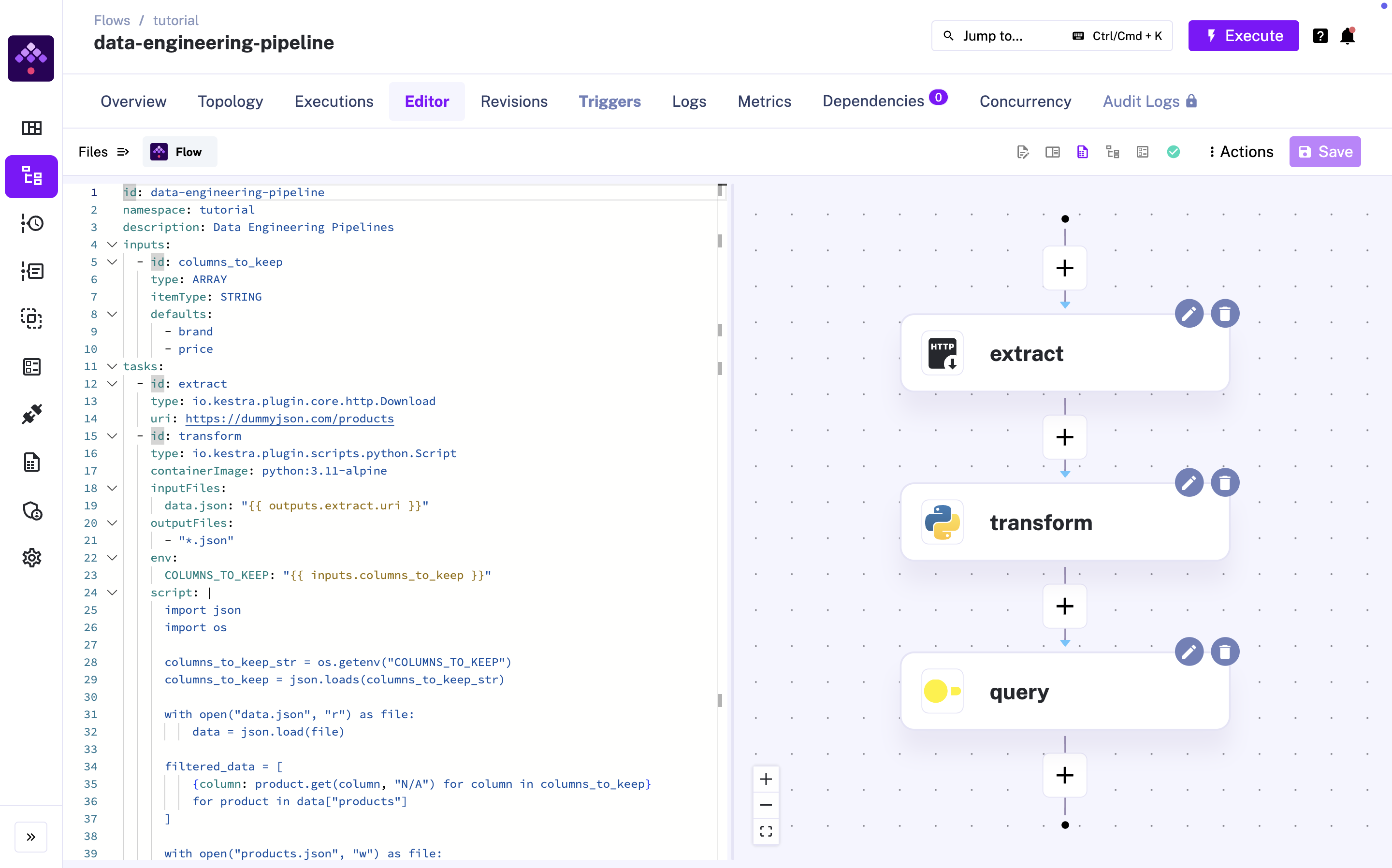 Kestra flow example