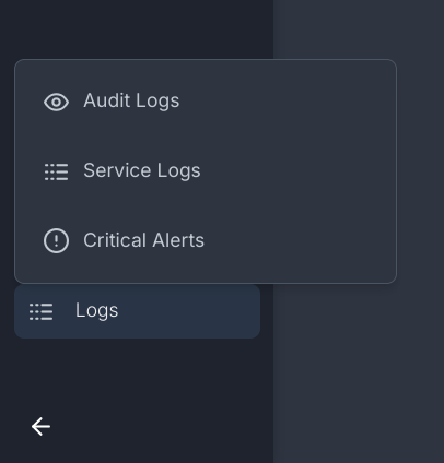 Service Logs On Menu