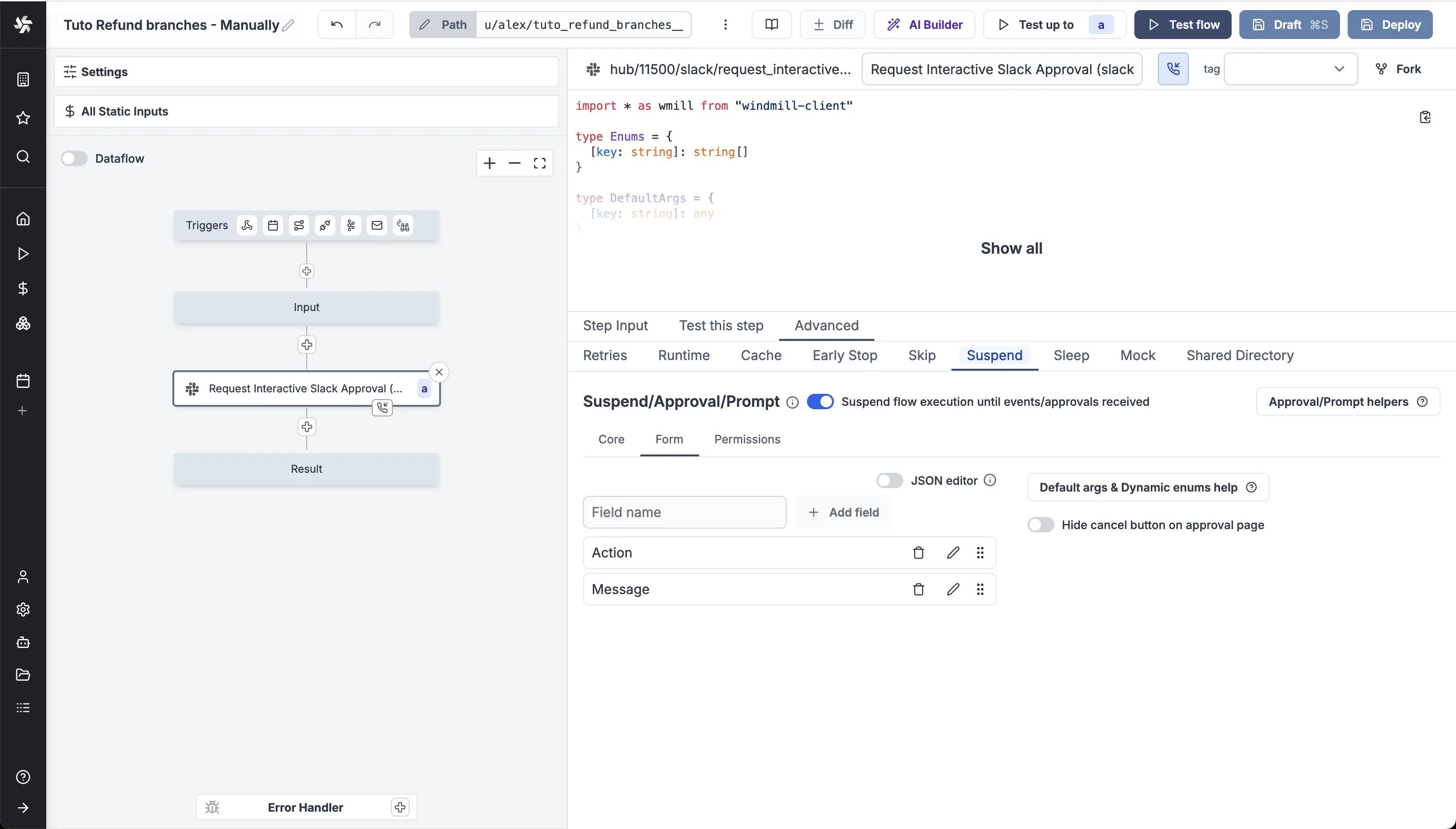 Form settings