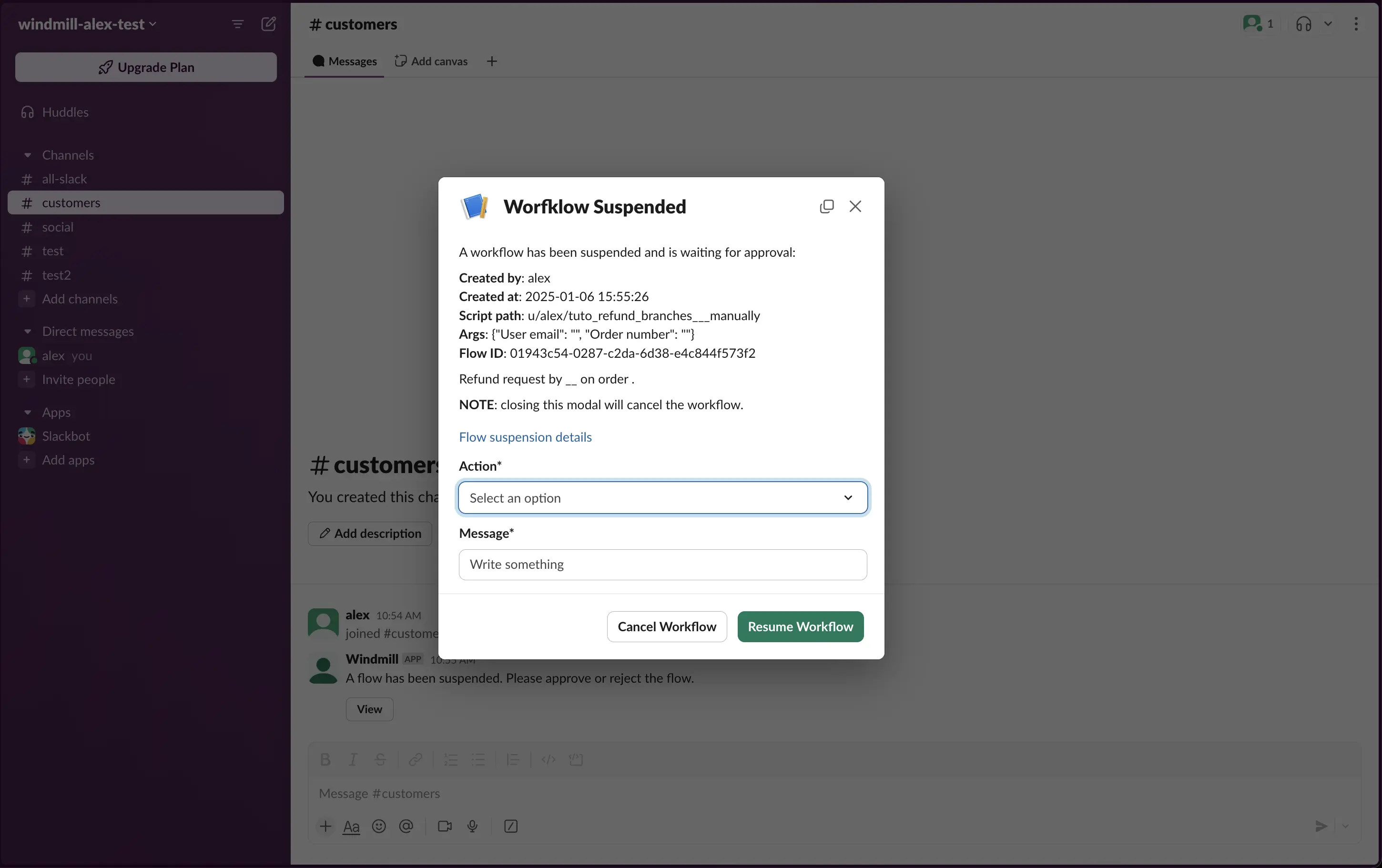 Approval form slack