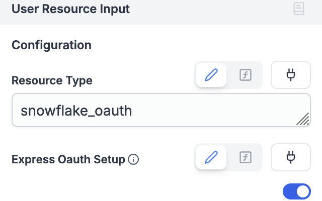 Settings for User Resource Input